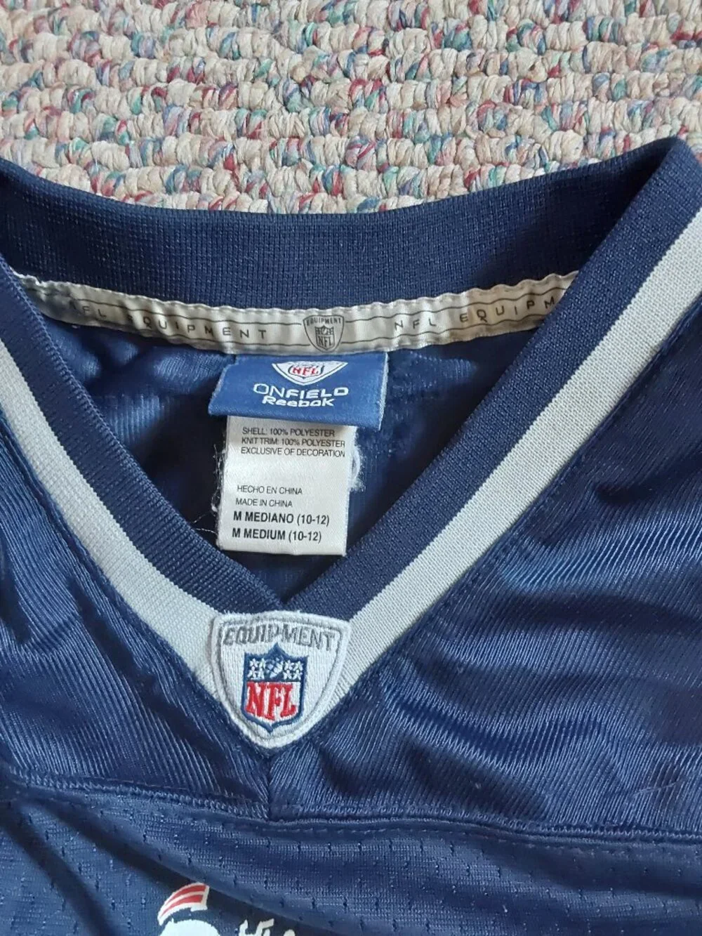New England Patriots #81 Onfield Reebok NFL Equipment Jersey M (10-12)